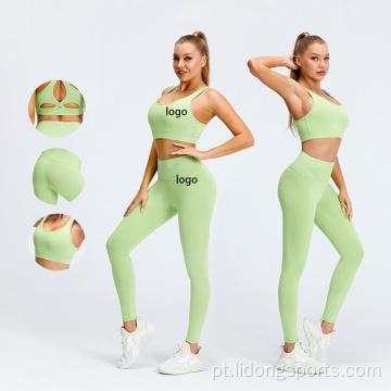 Verão Top Quality Mulheres Yoga Terno Personalizado Yoga Legging Sets Workout Sportswear Yoga Outfit Mulheres Conjuntos